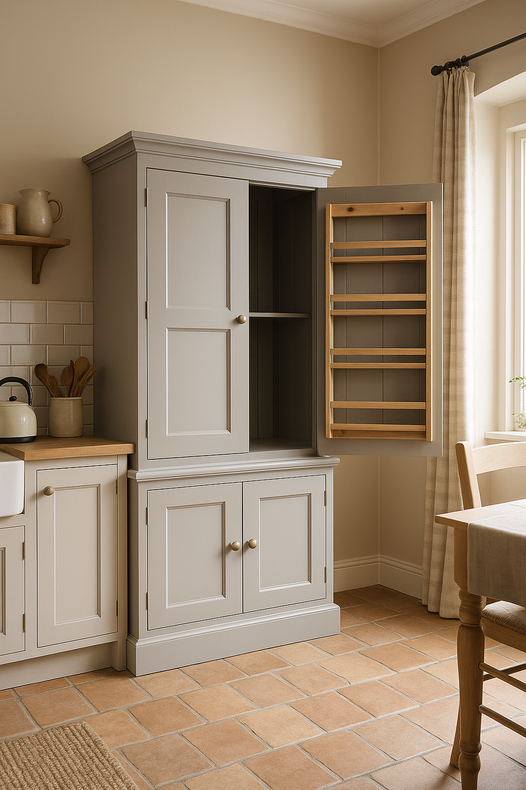 Salisbury Kitchen larder pantry provisions Cupboard 2 Beaded Multi Upper Door and 2 Lower Doors
