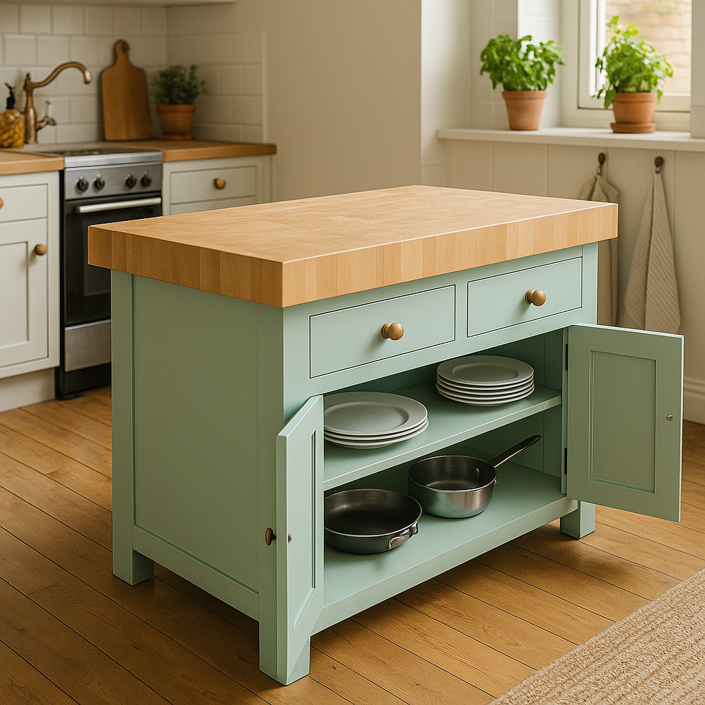Butchers Block Island square 120cm x 60cm - With Doors