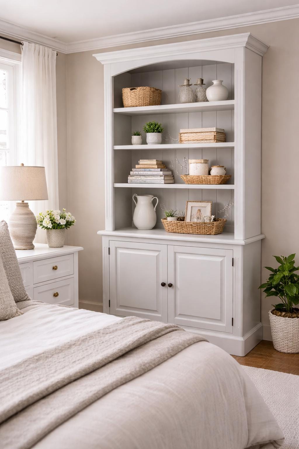 Dorset Open Bookcase Dresser with Built in Cupboards 90cm wide